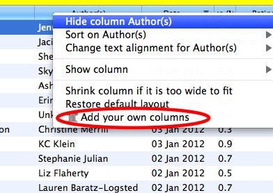 Right click add your own columns