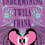 Purple cover with large black titles and small pale blue illustrations of mining tools and TNT in the top two thirds, the lower third is two dragons in black ink bending toward one another to form a love heart shape in between their heads, bodies and feet, pale blue flames above their noses and within the love heart which is coloured pink, stand two white silhouettes, a man on the right and a woman on the left with a danger mining in progress sign in black between them