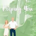 Illustrated cover with background in various shades of green, showing a mountain setting and a waterfall flowing down into a lake or river, a white couple stand in the foreground to the left, she is facing a little away and has her arms crossed, he is facing front and has his hands in his front jeans pockets.
