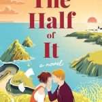 Illustrated cover showing a white couple - she has red hair and he is fair (though he isn't in the book), sitting on a grassy hill next to a red car (not all of the car can be seen) above a blue ocean (or maybe lake) with little green and rocky islands in and a green and rocky coastline. He has a camera and she has writing paper and a pencil