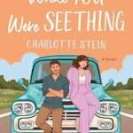 Illustrated cover with top section containing white titles with a peach background and lower half of cover is an illustration of a couple sitting/leaning on the front of an older model light blue pickup truck on a road, with green grass on either side and trees in the far background. The couple are white, he is wearing brown pants and a teal green long sleeved shirt and has his arms crossed over his chest. He has dark hair. She has dark curly hair and it wearing a lilac pantsuit with a white top. She is curvy, maybe a size 16ish? They are facing front and not looking at one another