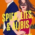 Illustrated cover with an orange background featuring a hot, white, brunette couple. He is on the left and wears a blue suit and white shirt and sunglasses, his body facing left, face to the front. She is wearing a slinky red sleeveless dress and her long hair is blowing across her eyes almost like a burglar's mask. She is facing right and looking back over her shoulder toward him with her eyes but face to the front
